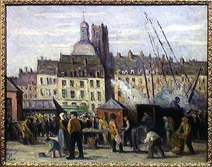 The Fish Market, Dieppe by Maximilien Luce
